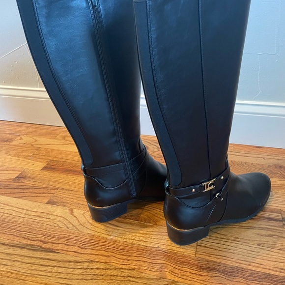 Liz Claiborne women’s black boots with gold size 11 - Picture 3 of 7
